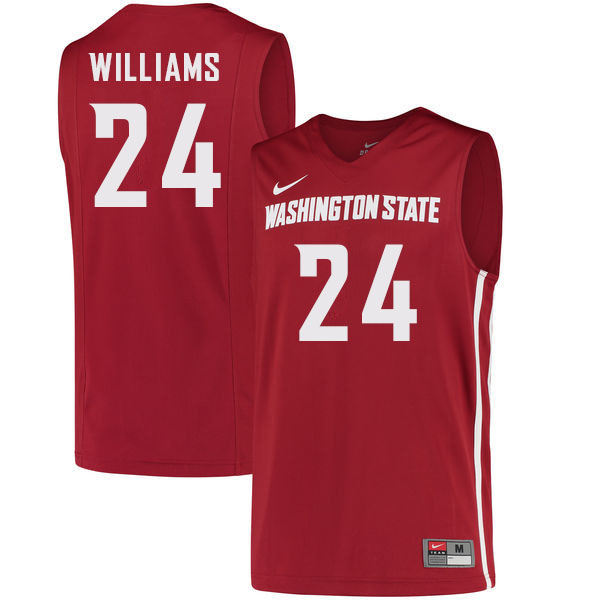 Men #24 Noah Williams Washington State Cougars College Basketball Jerseys Sale-Crimson - Click Image to Close
